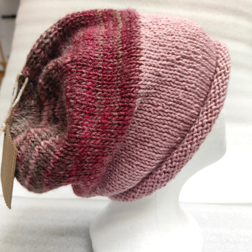 Hand knitted two tone hat #123 - Loris Abercrombie