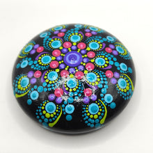 Load image into Gallery viewer, Medium Art Stone, Yoga Stone, Meditation Stone - Purple, Blue & Raspberry - Gone Dotty
