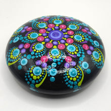 Load image into Gallery viewer, Medium Art Stone, Yoga Stone, Meditation Stone - Purple, Blue & Raspberry - Gone Dotty