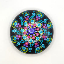 Load image into Gallery viewer, Medium Art Stone, Yoga Stone, Meditation Stone - Purple, Blue & Raspberry - Gone Dotty