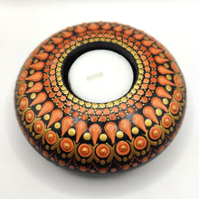 Load image into Gallery viewer, Tea Light Holder - orange hues - Gone Dotty