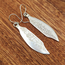 Load image into Gallery viewer, Hildesheim Rose Butter Knife Earrings - Silver Rose Jewellery