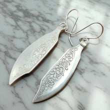 Load image into Gallery viewer, Hildesheim Rose Butter Knife Earrings - Silver Rose Jewellery