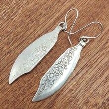 Load image into Gallery viewer, Hildesheim Rose Butter Knife Earrings - Silver Rose Jewellery