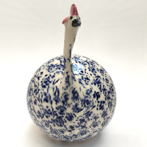 Stoneware Guinea Fowl - Cobalt Glaze - Large - Marjorie Molyneux