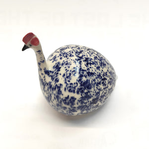 Small Stoneware Guinea Fowl - Cobalt Glaze - Small - Marjorie Molyneux