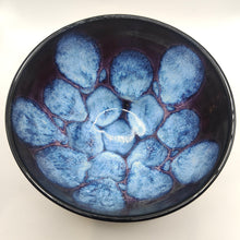 Load image into Gallery viewer, Handmade Ceramic Bowl – Black Glaze with Blue Flower Interior - Rachel Buxton
