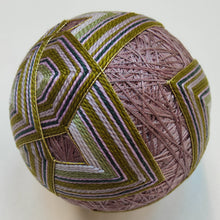 Load image into Gallery viewer, Temari - Olive Green, Gold &amp; Lilac - Annie Reid
