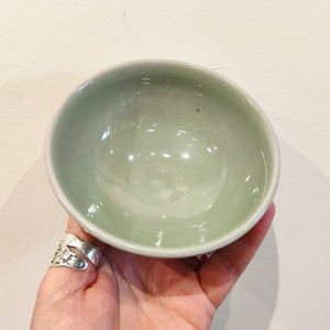 Olive green glazed dip / condiment bowls