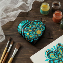 Load image into Gallery viewer, Heart Meditation stone - Turquoise and gold - Gone Dotty