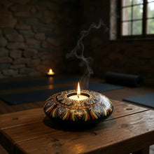 Load image into Gallery viewer, Large Tea Light Holder - Autumn colours - Gone Dotty