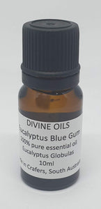 Eucalyptus Blue Gum 100% Essential Oil 10ml - Divine Oils-Bath & Body-Atelier Crafers 