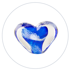 Glass Heart -Coastal Blue - Tim Shaw Glass Artist