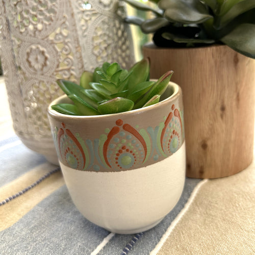 Hand painted pot plant holder