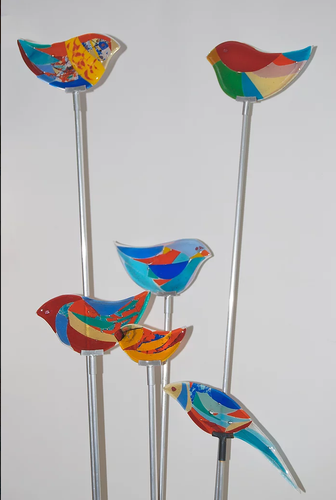 Aluminium Pole - for fused glass birds - Lynn Elzinga - Henry