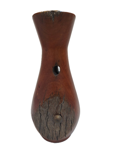 Recycled Red Gum Fence Post Vase with bolt - Brain Muffet