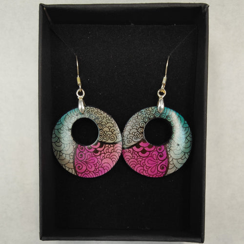 Hand drawn earring drops with hole #1 - Helen Kuster