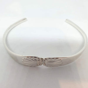 Sterling Silver shell pattern wrist cuff - Silver Rose Jewellery
