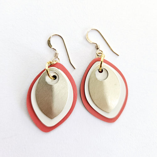 Galah pink and gold droplet earrings - Rare Hare Designs