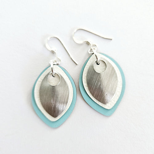Duck egg blue droplet earrings - Rare Hare Designs