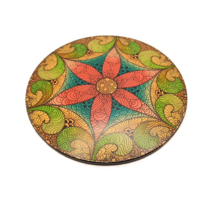 Hand drawn mandala art coaster #2 - Helen Kuster