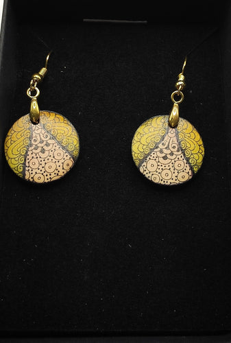 Hand drawn small round earring drops #17 - Helen Kuster