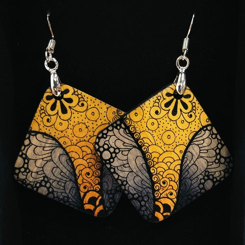 Large Square drop earrings #22 - Helen Kuster