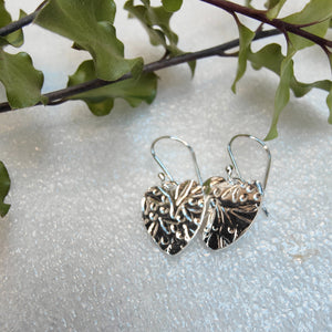 Embossed Heart Earrings - sterling silver - Silver Rose Jewellery