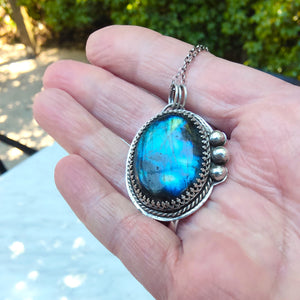 Sterling Silver Labradorite Pendant