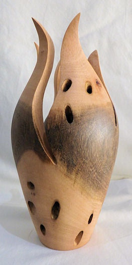 Carved Vase - wooden sculpture - Henry Pamula
