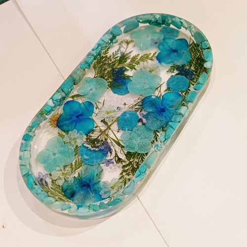 Resin flower trinket dish- Belong Design