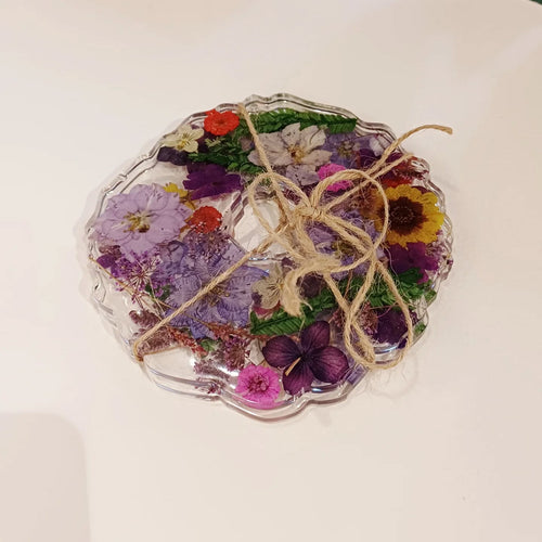 Resin flower art coasters- Belong Design
