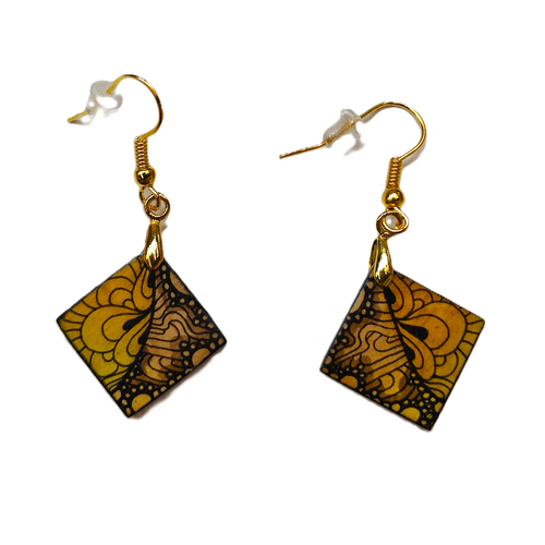 Small square drop earrings #5 - Helen Kuster