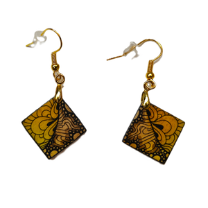 Small square drop earrings #5 - Helen Kuster