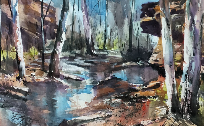 Alligator Gorge - watercolour - Alan Ramachandran