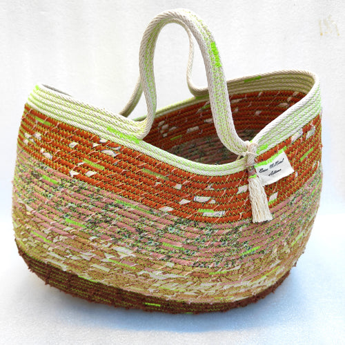 Rope and fabric carry basket - Medium - Erica McNicol