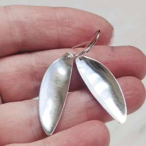 Sterling Silver Spoon Bowl Earrings – Satin Finish - Silver Rose Jewellery