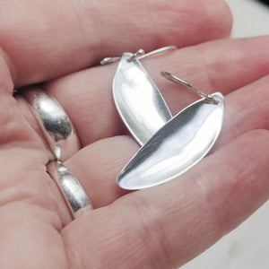 Sterling Silver Spoon Bowl Earrings – Satin Finish - Silver Rose Jewellery