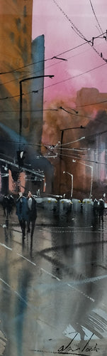 North Terrace, Late Evening -watercolour - Alan Ramachandran