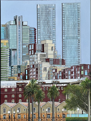 A changing landscape, Sydney- Pen & Acrylic on canvas - Evelynne Richardson