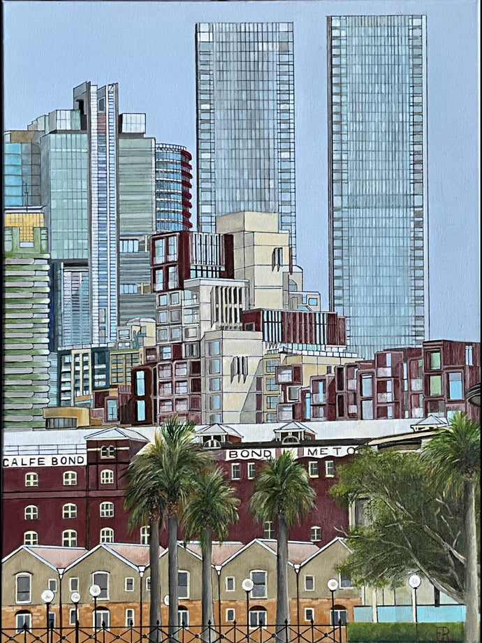 A changing landscape, Sydney- Pen & Acrylic on canvas - Evelynne Richardson