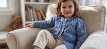 Load image into Gallery viewer, Hand Knitted Children's Cardigan – Soft Blue