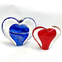 Load image into Gallery viewer, Large Glass Heart -Coastal Blue - Tim Shaw Glass Artist