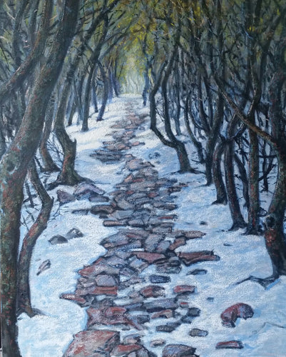 Coming down from Mt Wellington - Oil Sticks - Cathi Steer