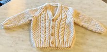 Load image into Gallery viewer, Hand Knitted Cream Wool Baby Cardigan