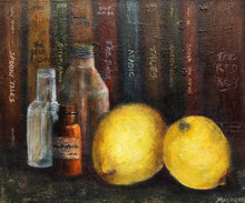 Load image into Gallery viewer, Lemons and bottles diptych - Acrylic on canvas - Maureen Whichello