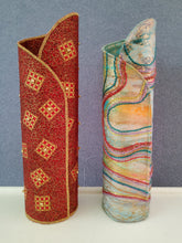 Load image into Gallery viewer, Pastel Swirl Embroidered Fabric Vase – Pen Morrison