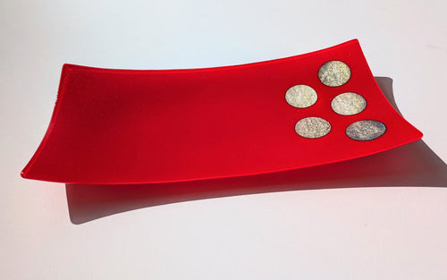 Holiday Baubles - Glass tray - Christine Byrne