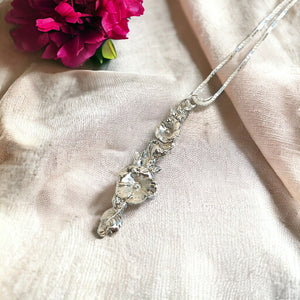 Vintage Sterling Silver Spoon Necklace - Hollyhock- Silver Rose Jewellery