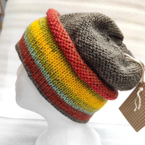 Hand knitted hat with brim #124 - Loris Abercrombie